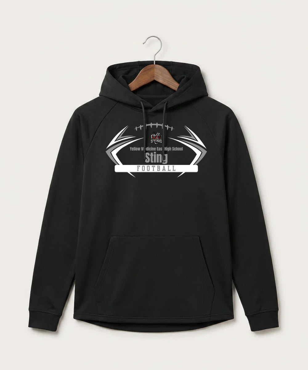 Yellow Medicine East High School Football (Boys) - Black Hoodie - Full Front