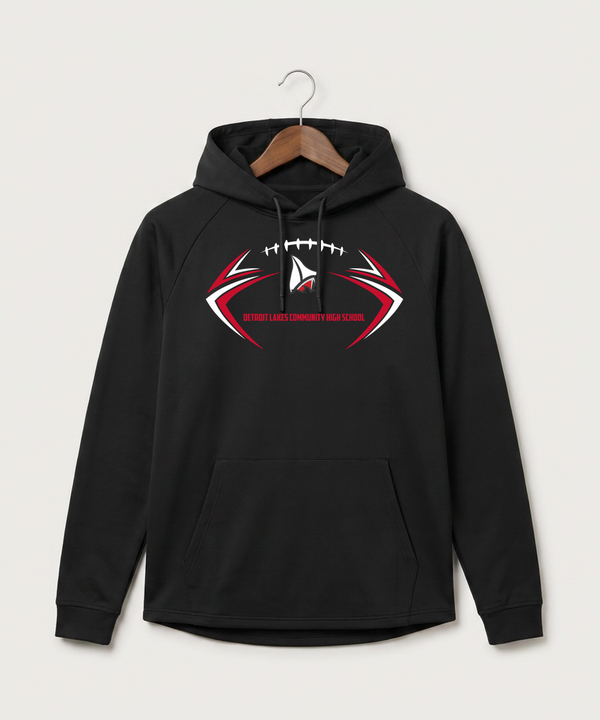 Detroit Lakes Community High School Football (Boys) - Black Hoodie - Full Front