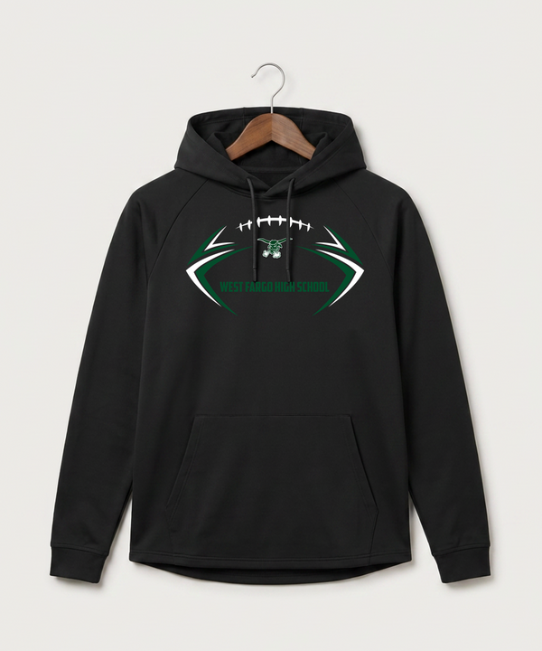 West Fargo High School Football (Boys) - Black Hoodie - Full Front