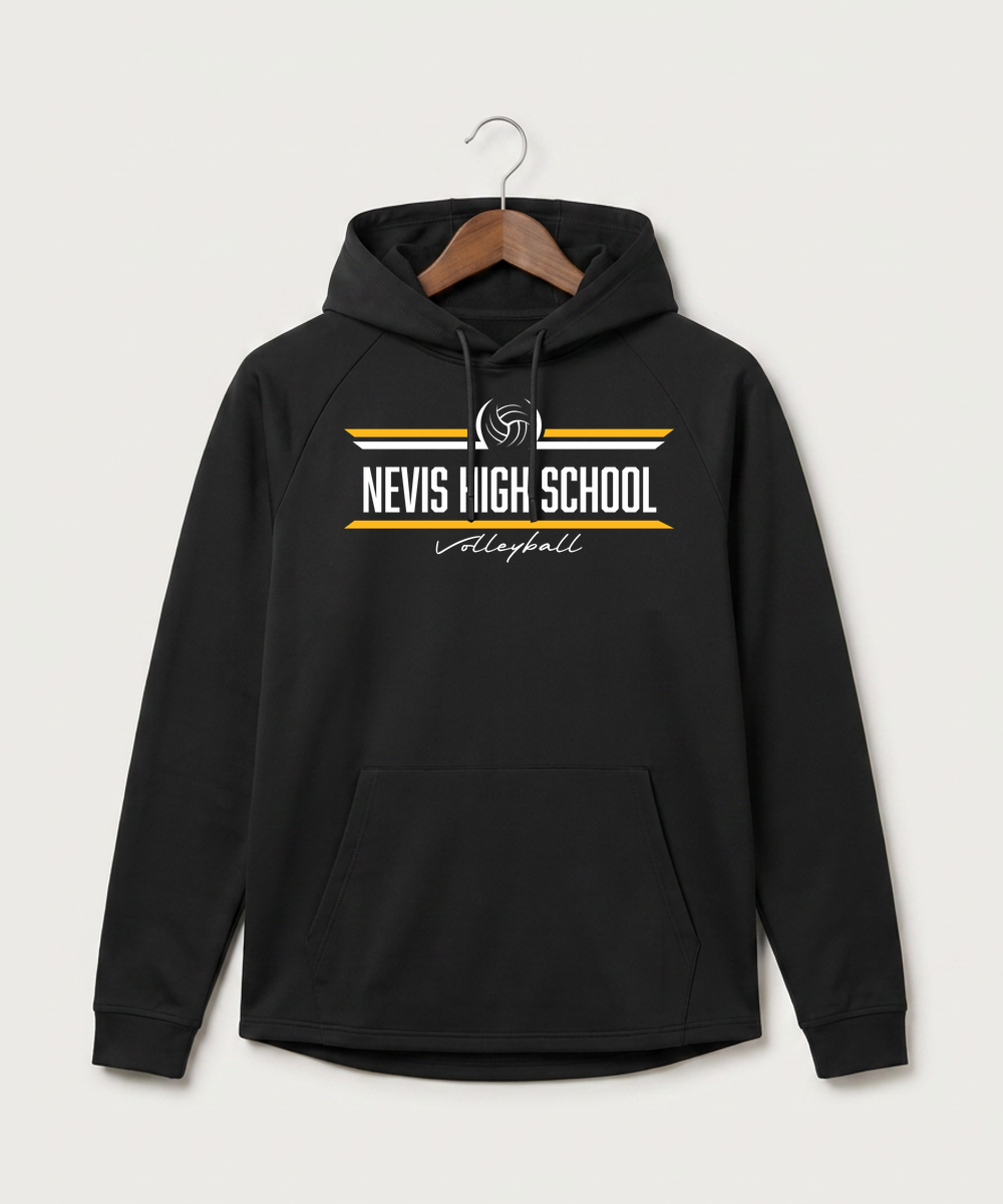 Nevis High School Volleyball (Girls) - Black Hoodie - Full Front