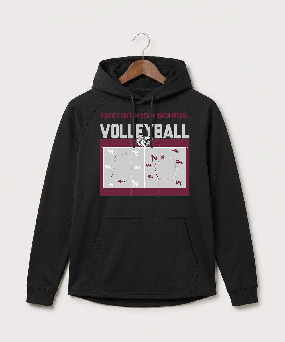 Triton High School Volleyball (Girls) - Black Hoodie - Full Front
