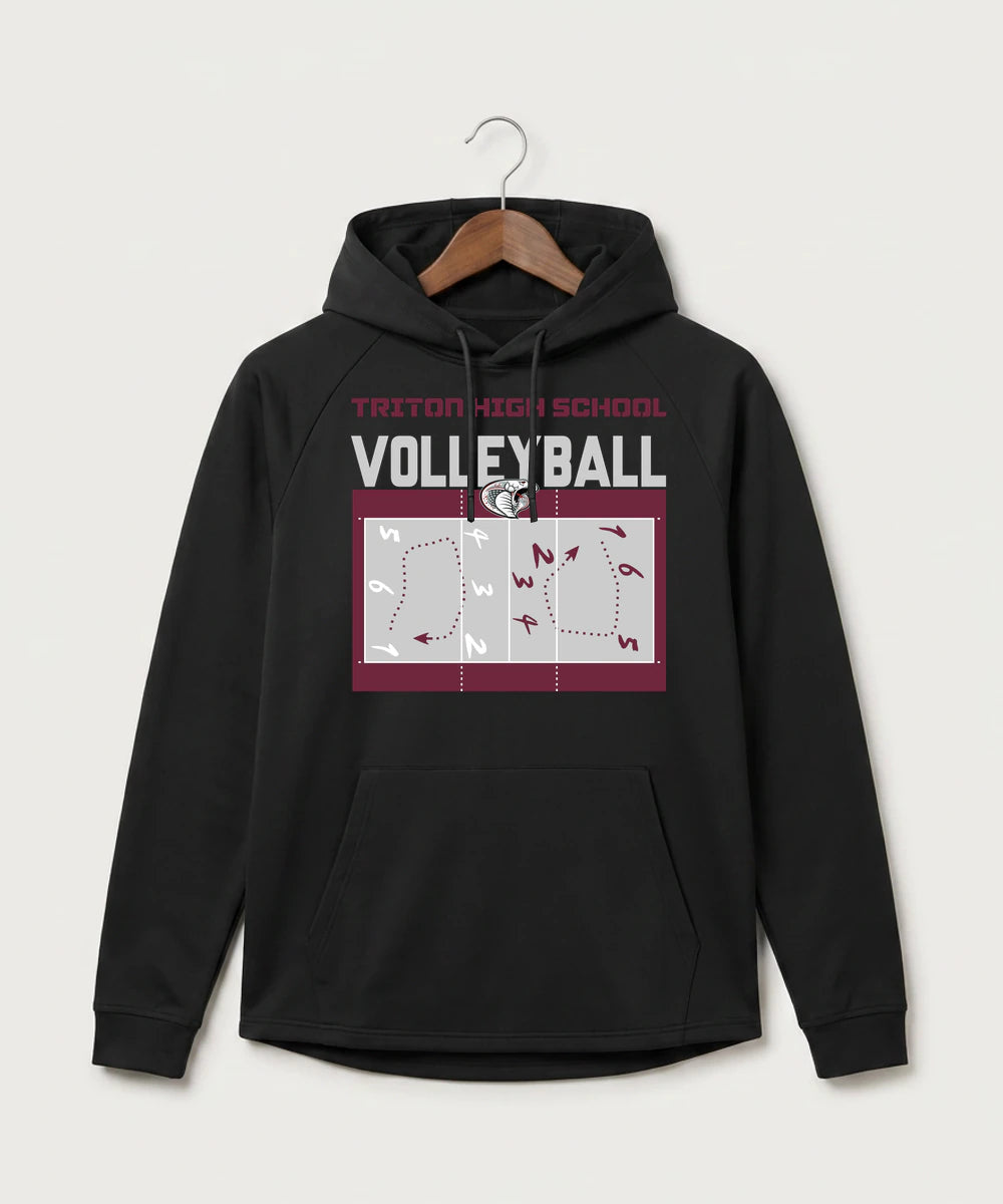 Triton High School Volleyball (Girls) - Black Hoodie - Full Front
