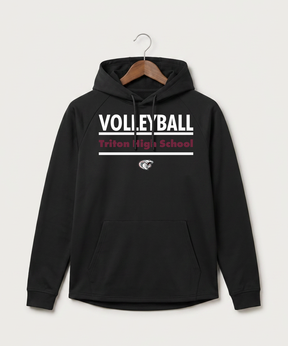 Triton High School Volleyball (Girls) - Black Hoodie - Full Front