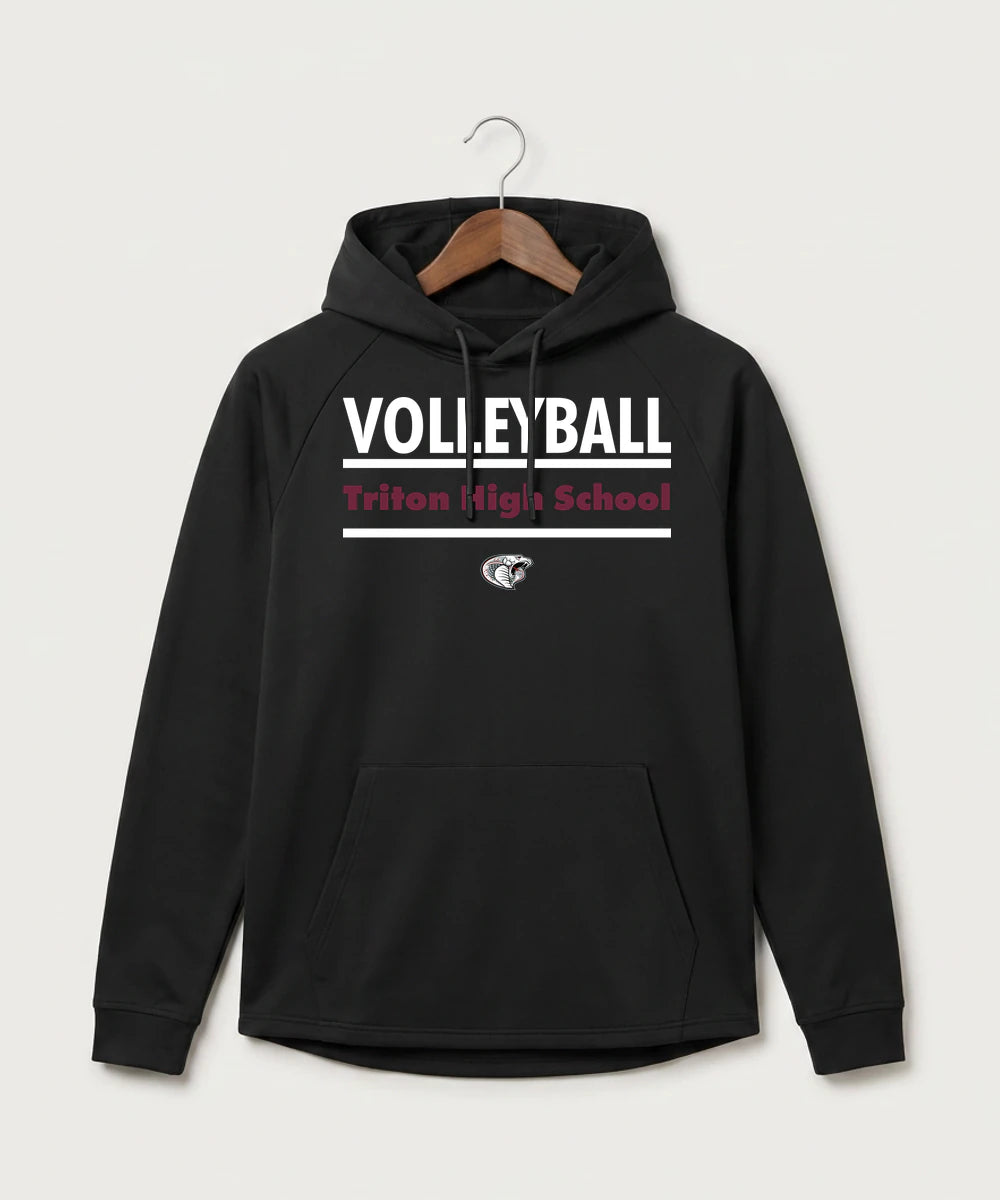Triton High School Volleyball (Girls) - Black Hoodie - Full Front