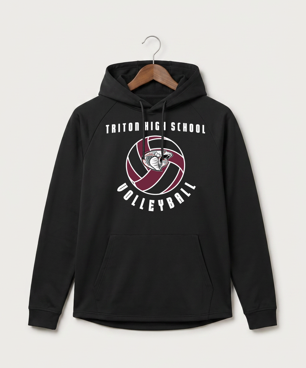 Triton High School Volleyball (Girls) - Black Hoodie - Full Front