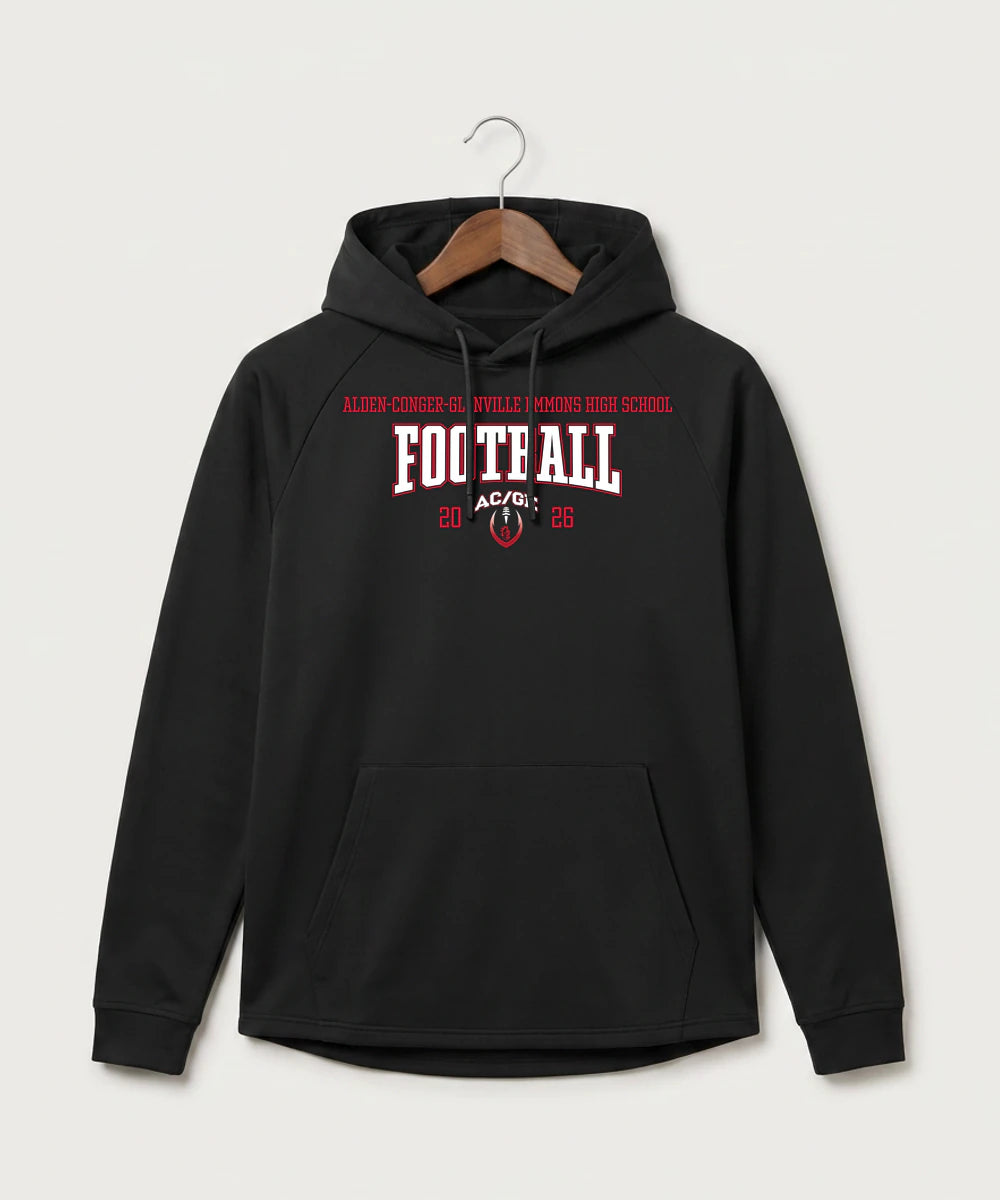 Alden-Conger-Glenville Emmons High School Football (Boys) - Black Hoodie - Full Front