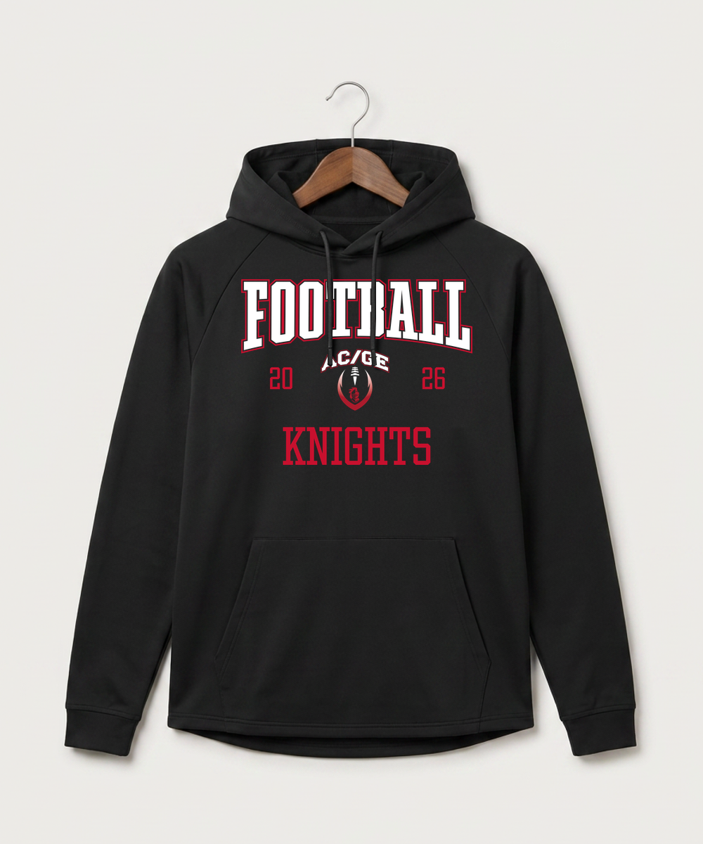 Alden-Conger-Glenville Emmons High School Football (Boys) - Black Hoodie - Full Front