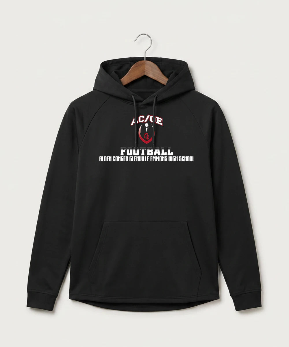Alden-Conger-Glenville Emmons High School Football (Boys) - Black Hoodie - Full Front