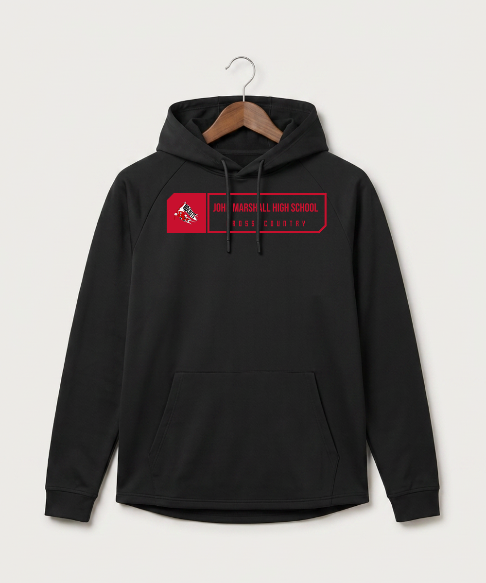 John Marshall High School Cross Country (Coed) - Black Hoodie - Full Front