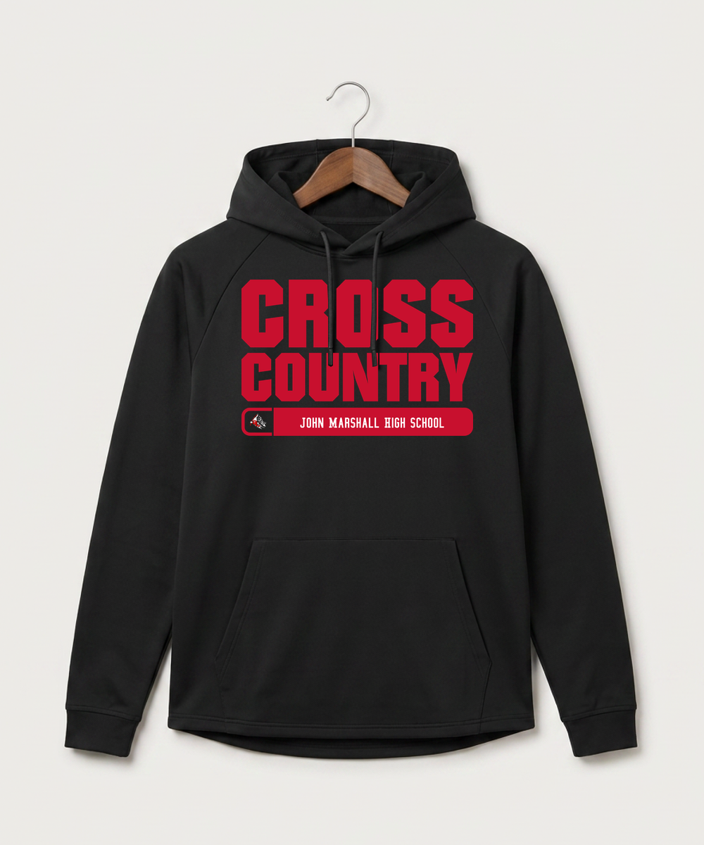 John Marshall High School Cross Country (Coed) - Black Hoodie - Full Front