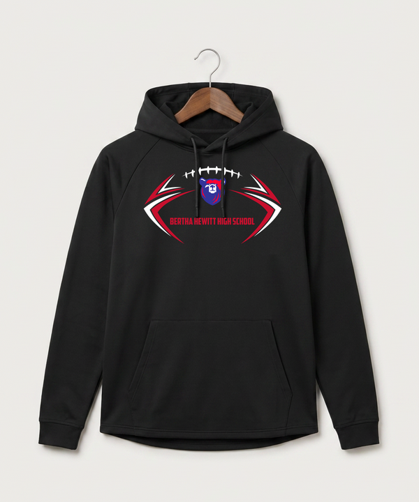 Bertha Hewitt High School Football (Boys) - Black Hoodie - Full Front