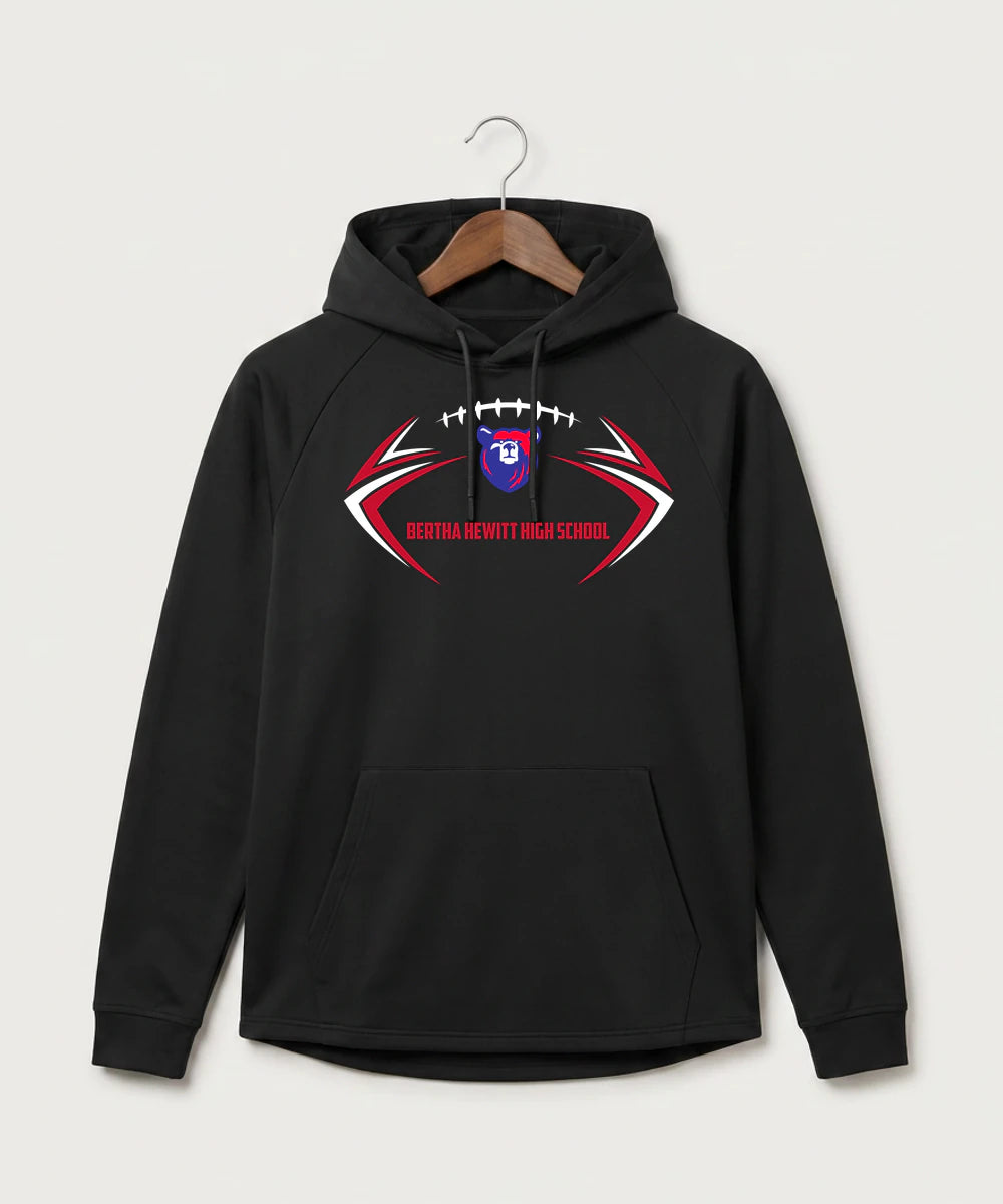 Bertha Hewitt High School Football (Boys) - Black Hoodie - Full Front