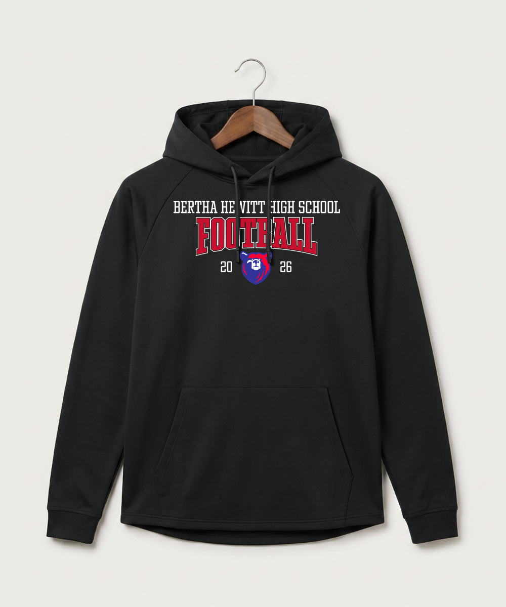 Bertha Hewitt High School Football (Boys) - Black Hoodie - Full Front