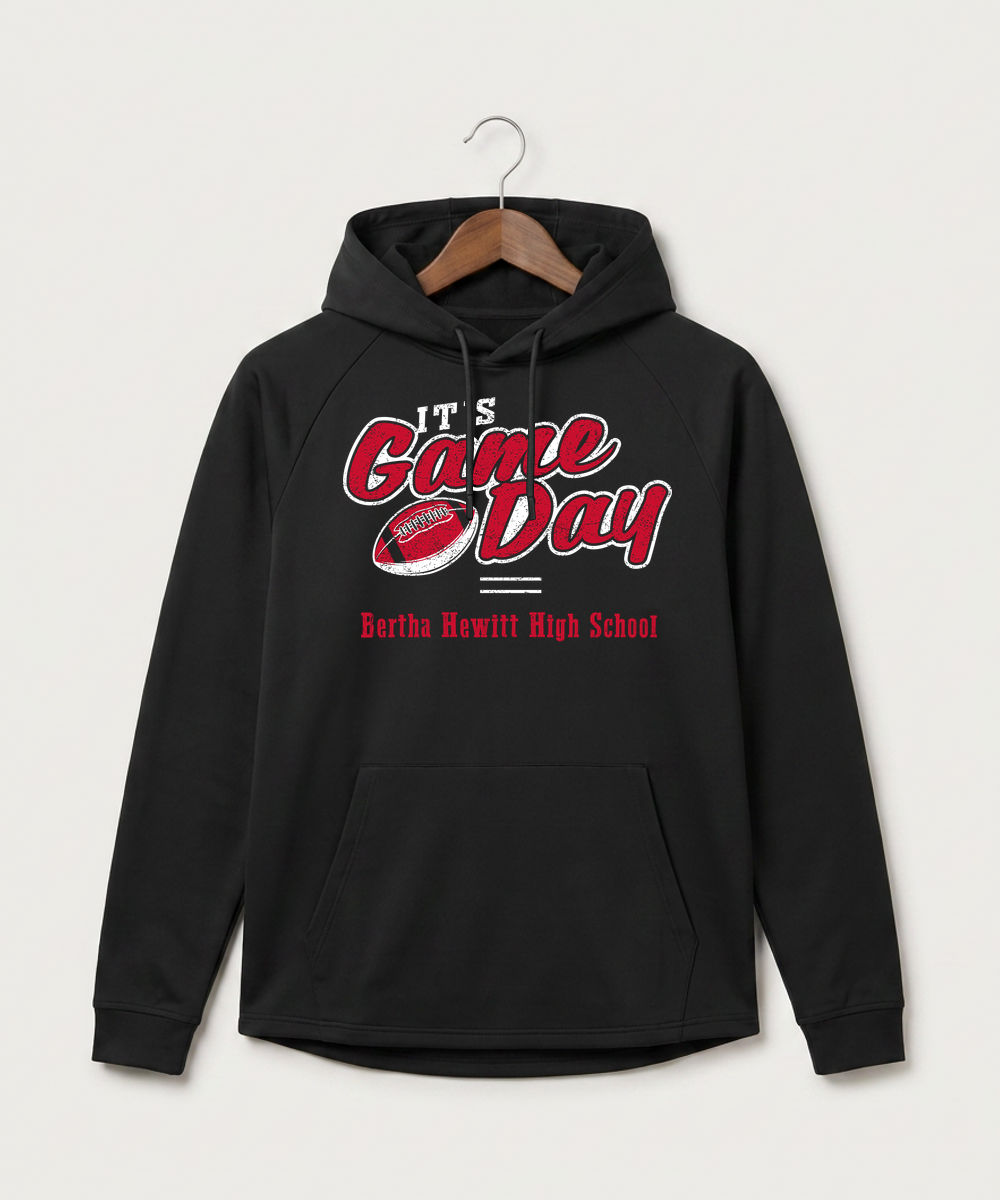 Bertha Hewitt High School Football (Boys) - Black Hoodie - Full Front