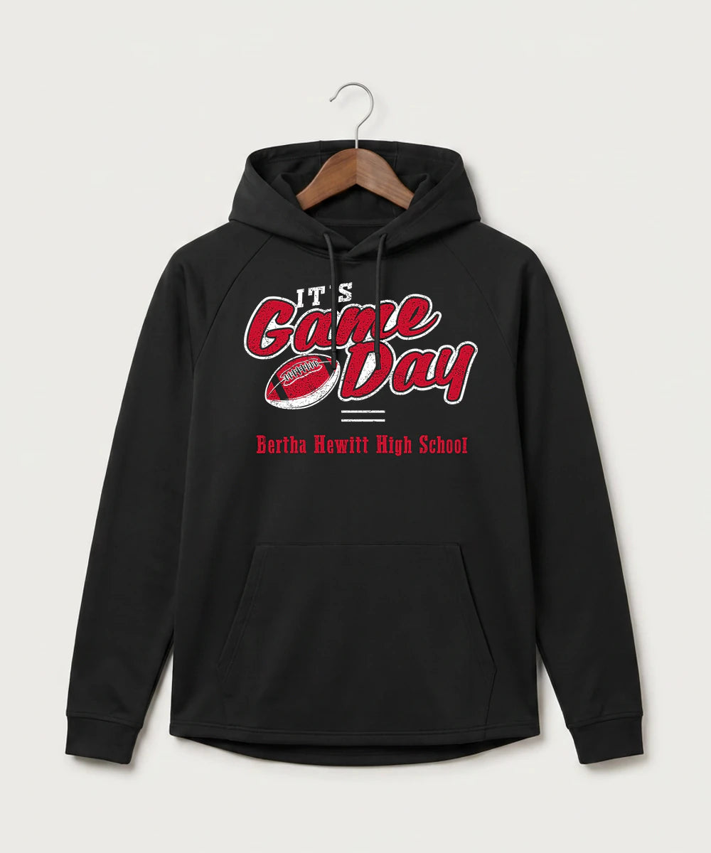 Bertha Hewitt High School Football (Boys) - Black Hoodie - Full Front