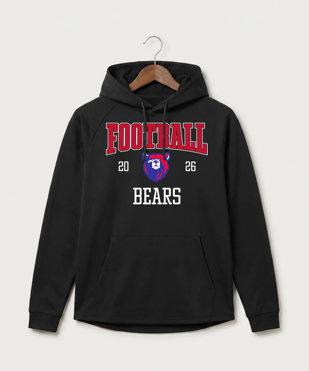Bertha Hewitt High School Football (Boys) - Black Hoodie - Full Front