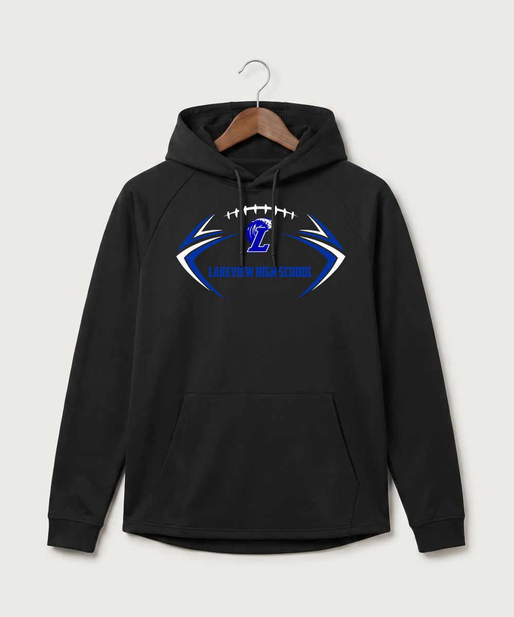 Lakeview High School Football (Boys) - Black Hoodie - Full Front