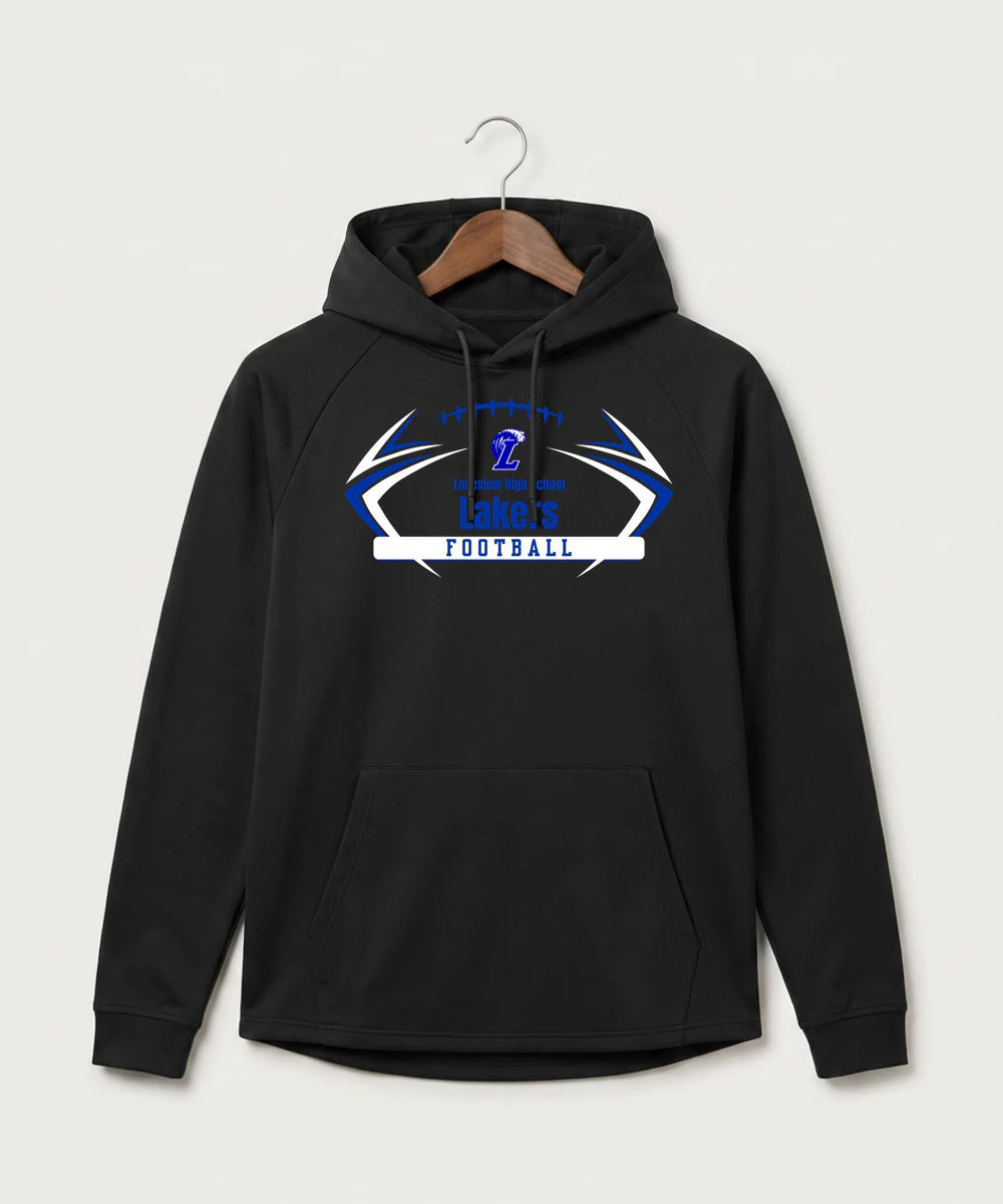 Lakeview High School Football (Boys) - Black Hoodie - Full Front