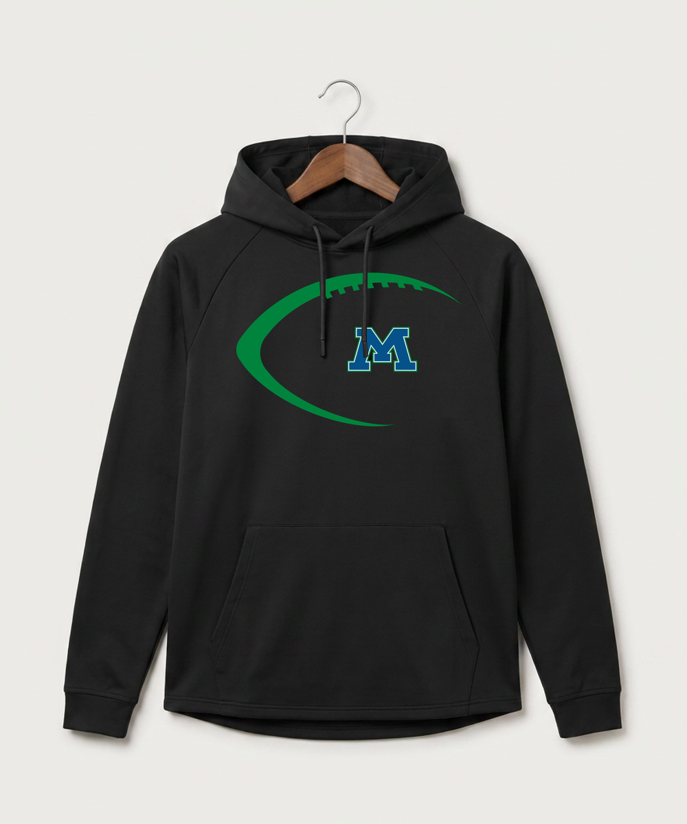 Minnewaska Area High School Football (Boys) - Black Hoodie - Full Front