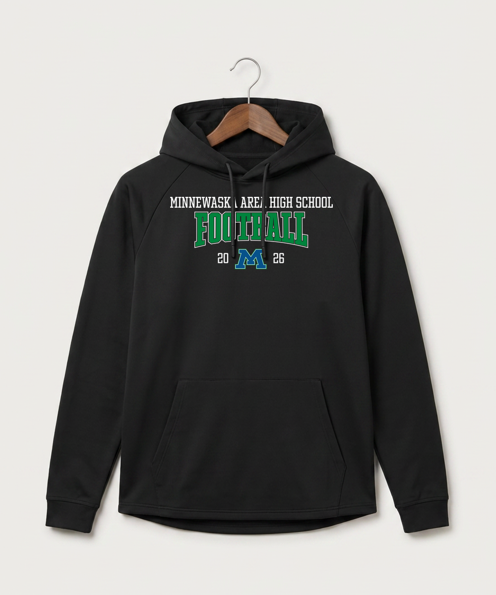 Minnewaska Area High School Football (Boys) - Black Hoodie - Full Front