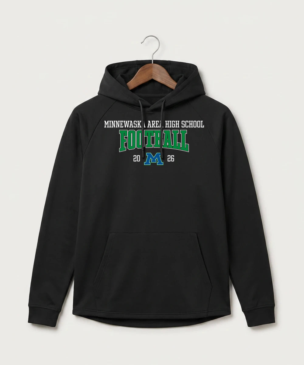 Minnewaska Area High School Football (Boys) - Black Hoodie - Full Front