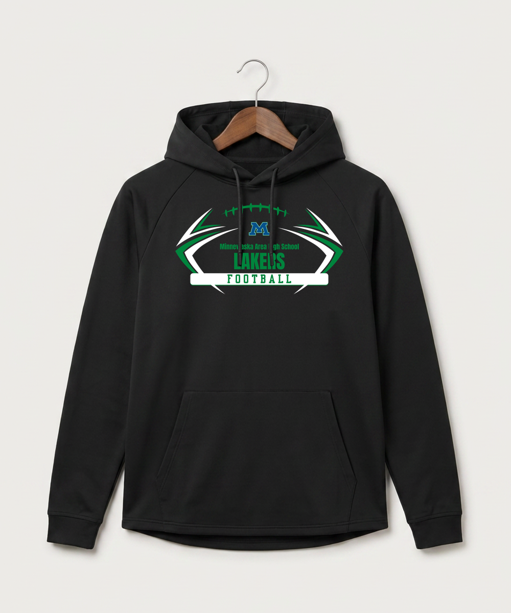 Minnewaska Area High School Football (Boys) - Black Hoodie - Full Front