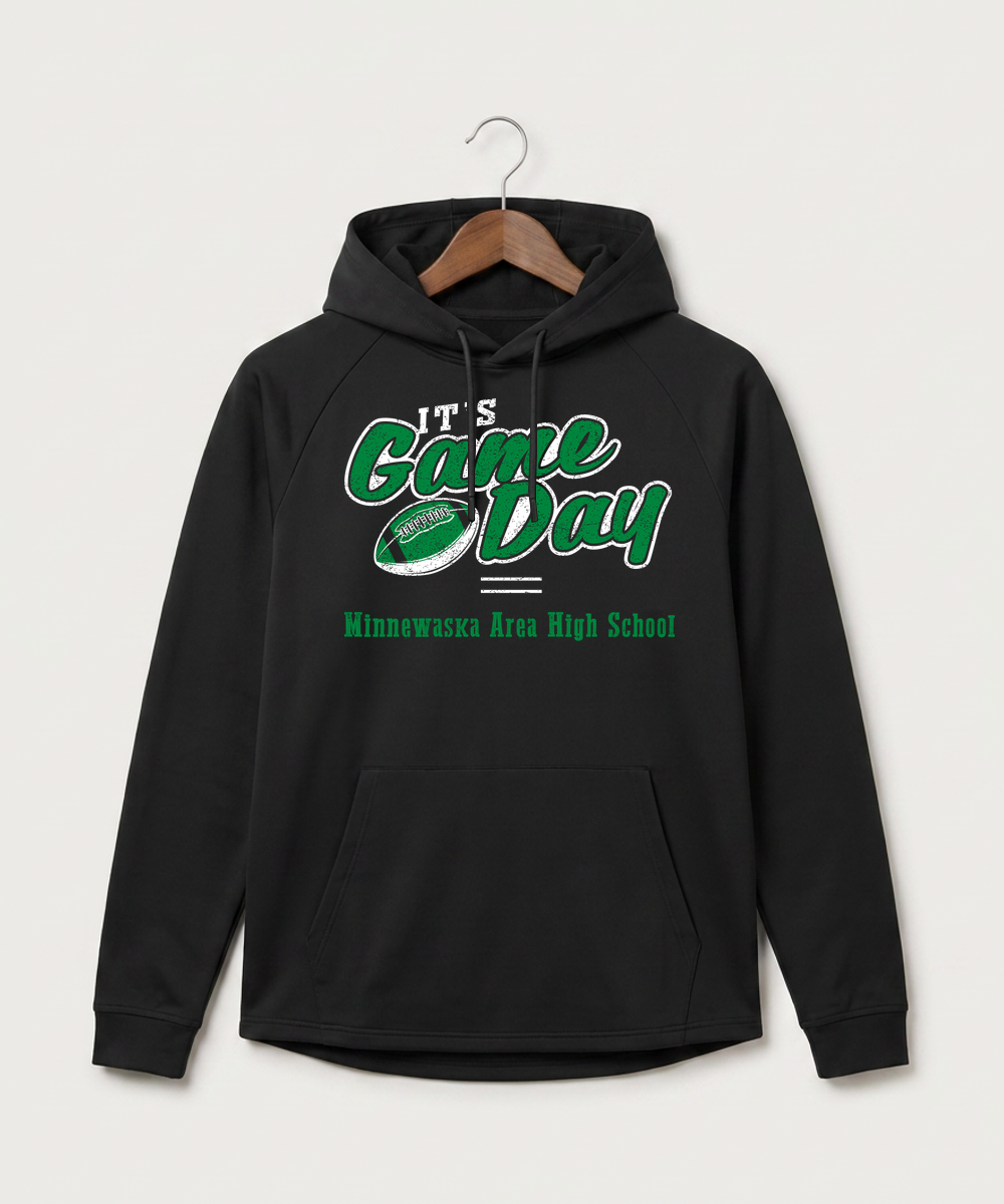 Minnewaska Area High School Football (Boys) - Black Hoodie - Full Front