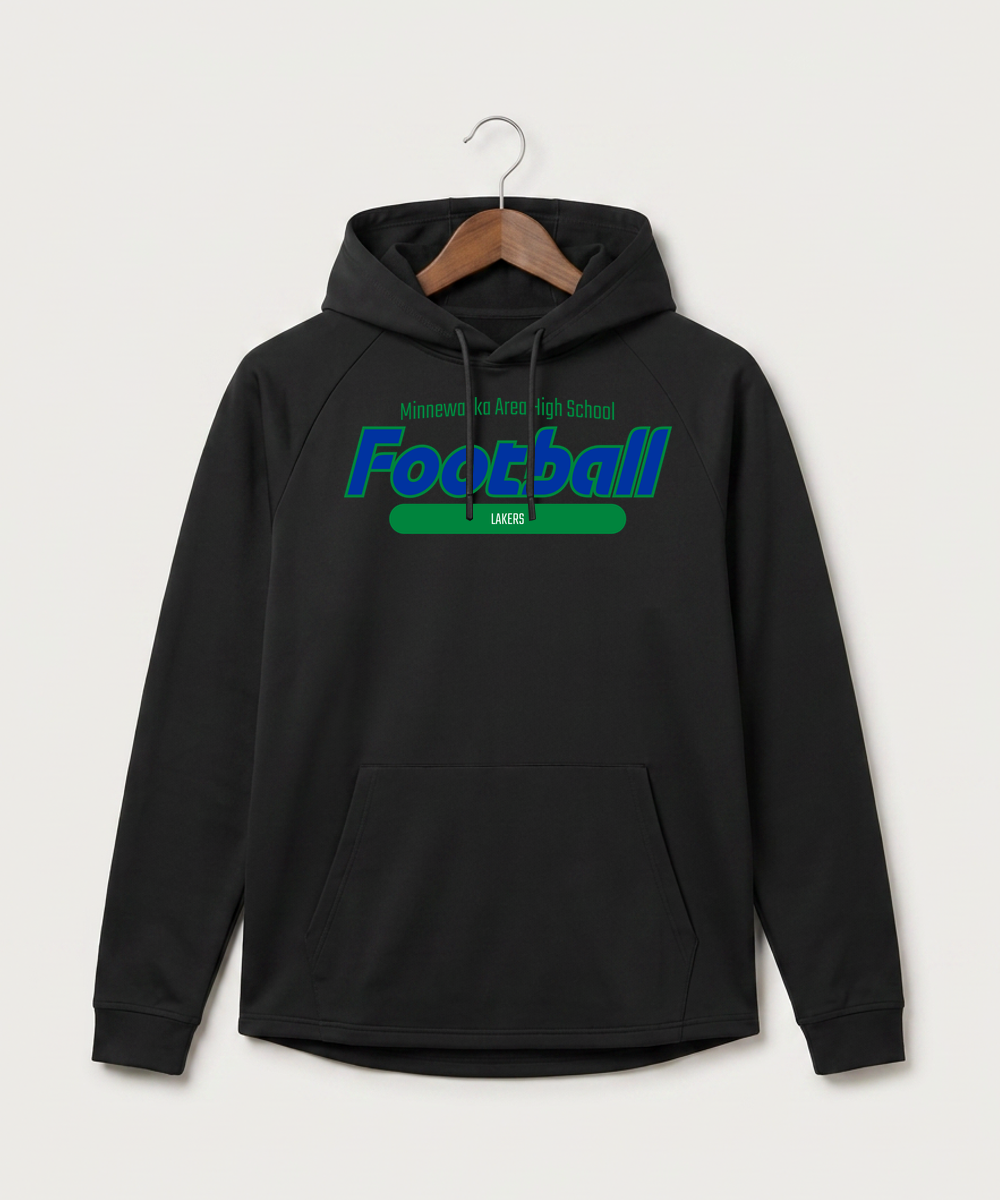 Minnewaska Area High School Football (Boys) - Black Hoodie - Full Front