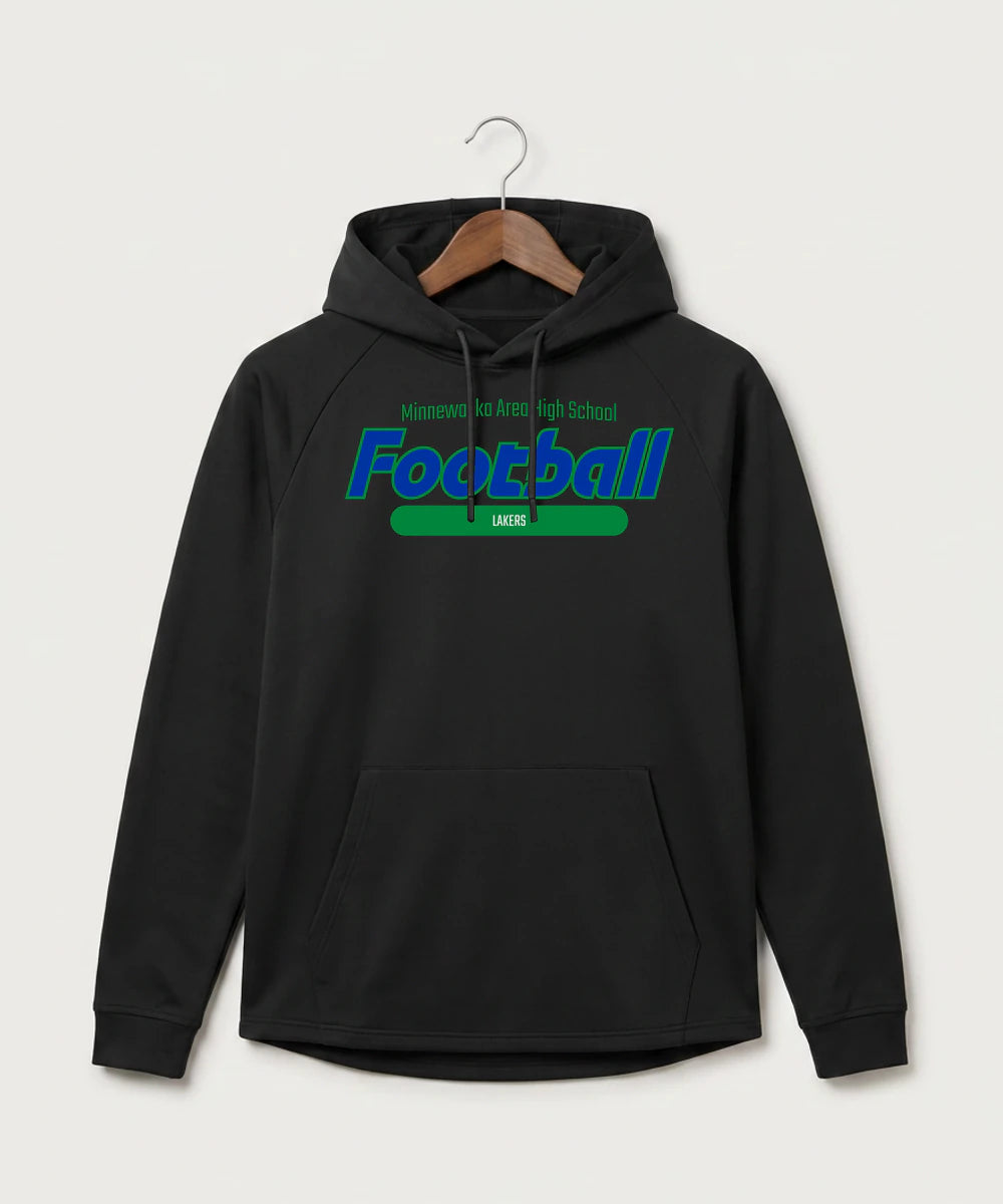 Minnewaska Area High School Football (Boys) - Black Hoodie - Full Front