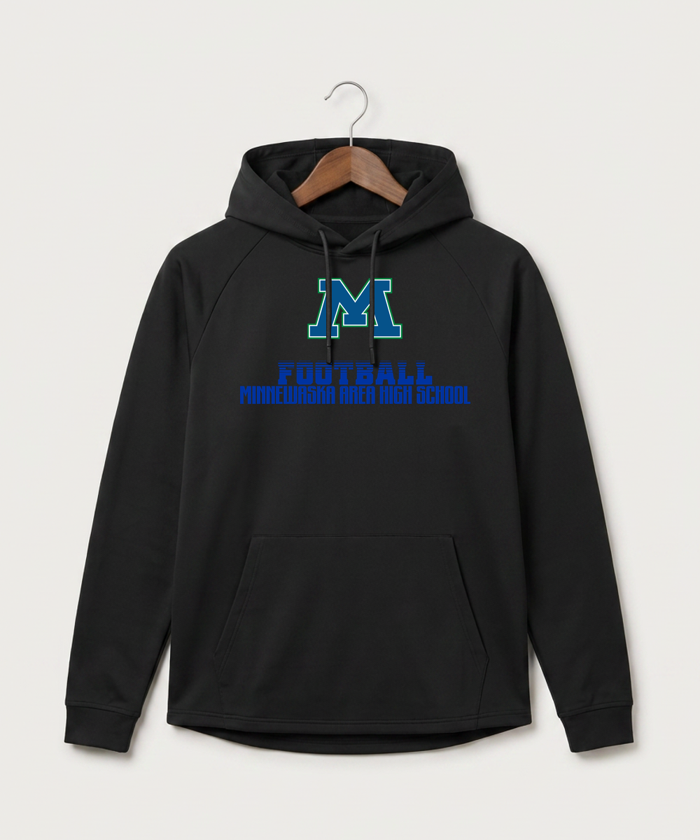 Minnewaska Area High School Football (Boys) - Black Hoodie - Full Front