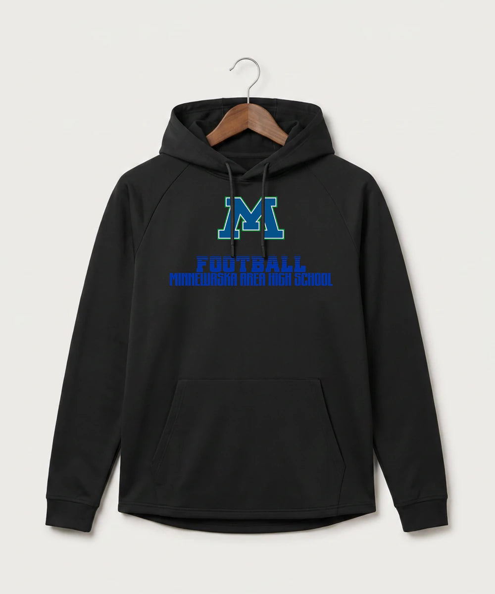 Minnewaska Area High School Football (Boys) - Black Hoodie - Full Front