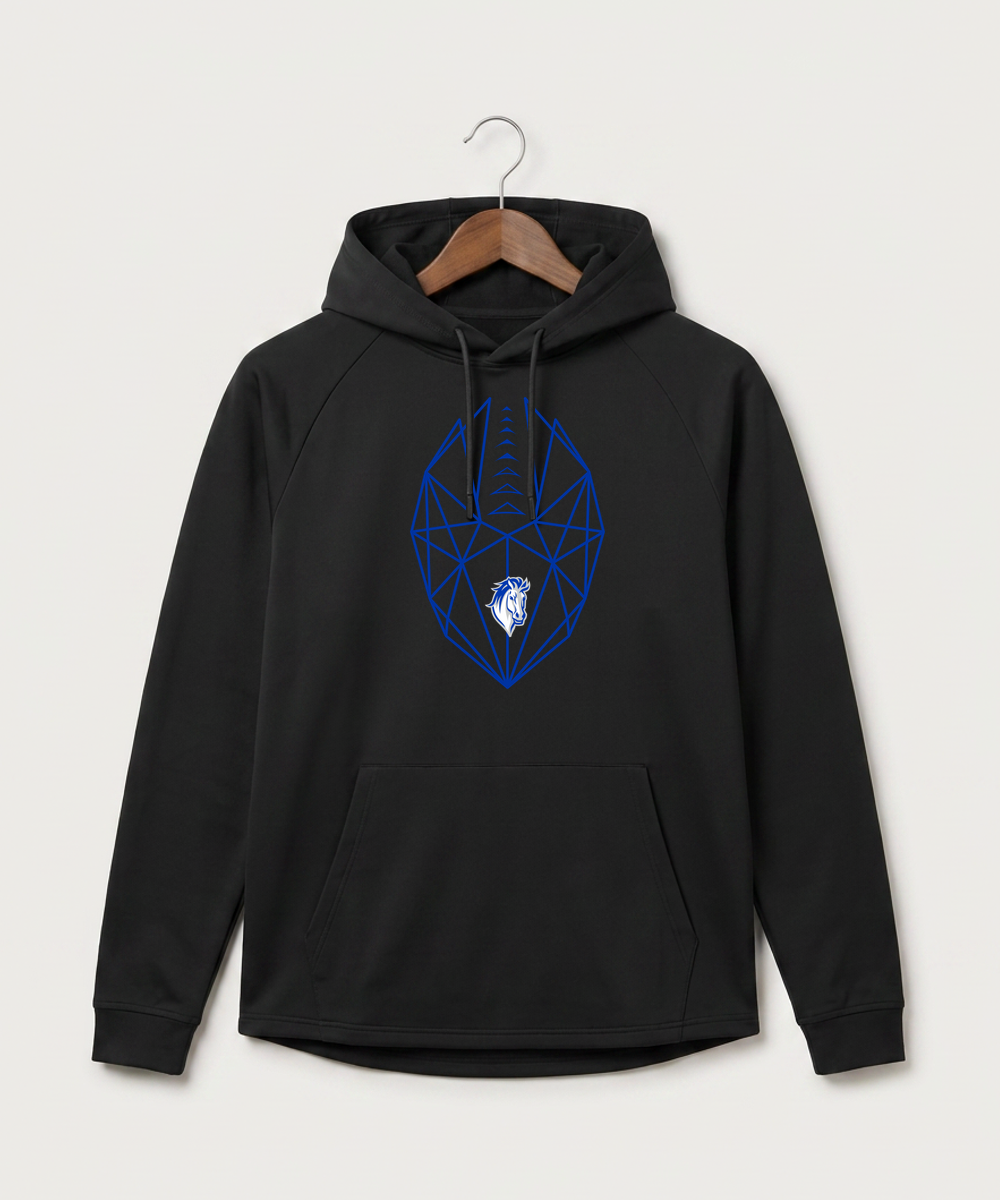 Mora High School Football (Boys) - Black Hoodie - Full Front