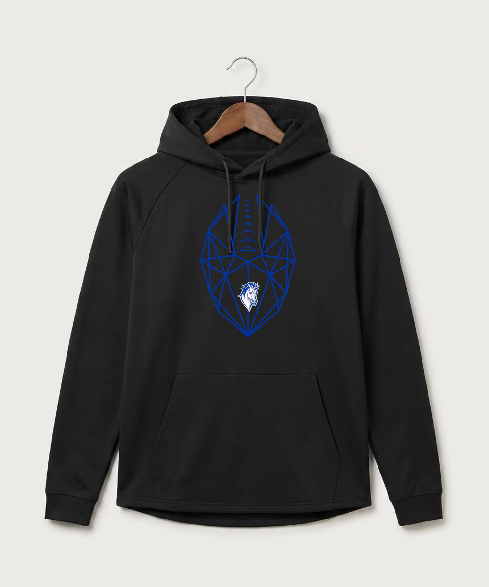 Mora High School Football (Boys) - Black Hoodie - Full Front