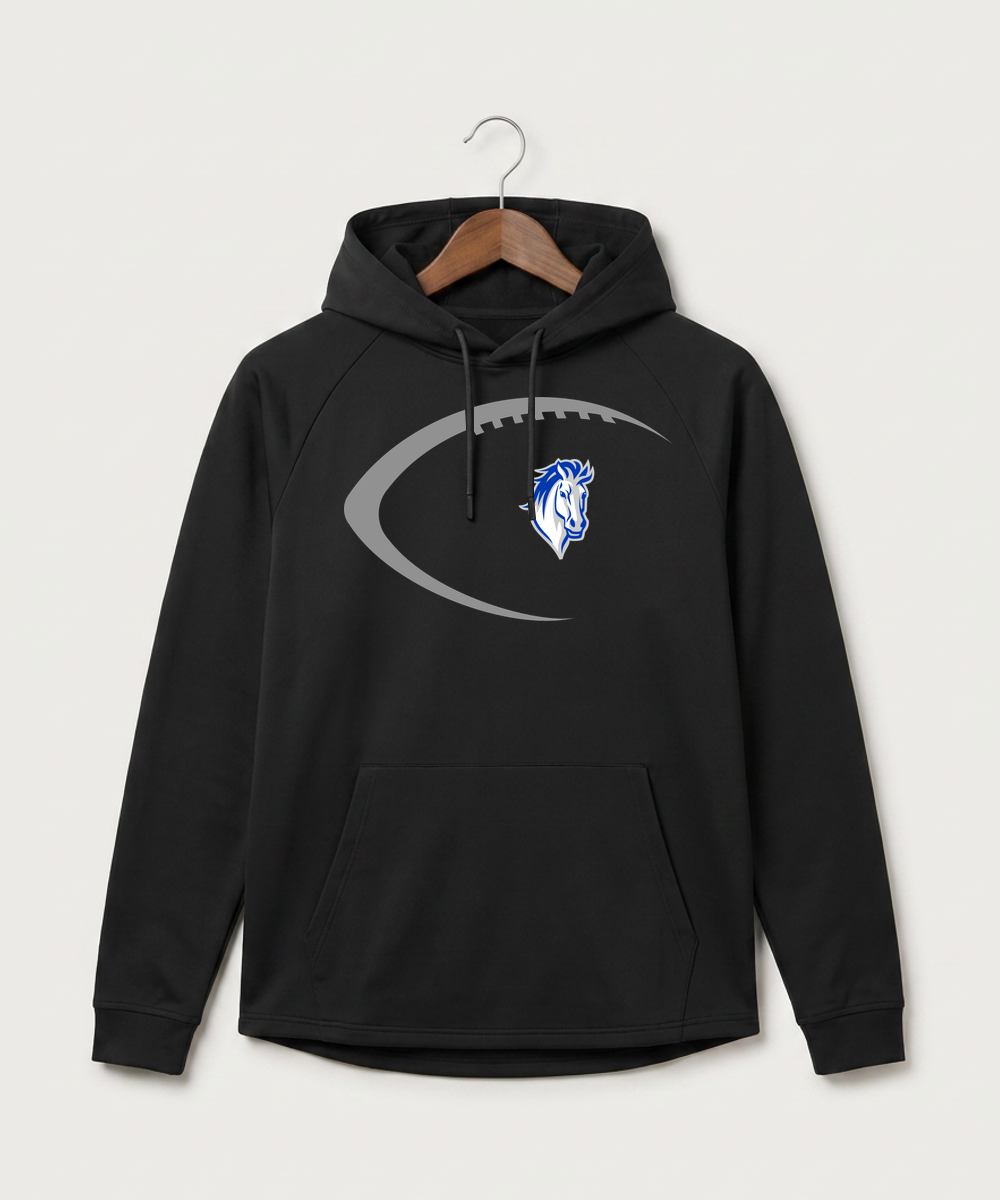 Mora High School Football (Boys) - Black Hoodie - Full Front