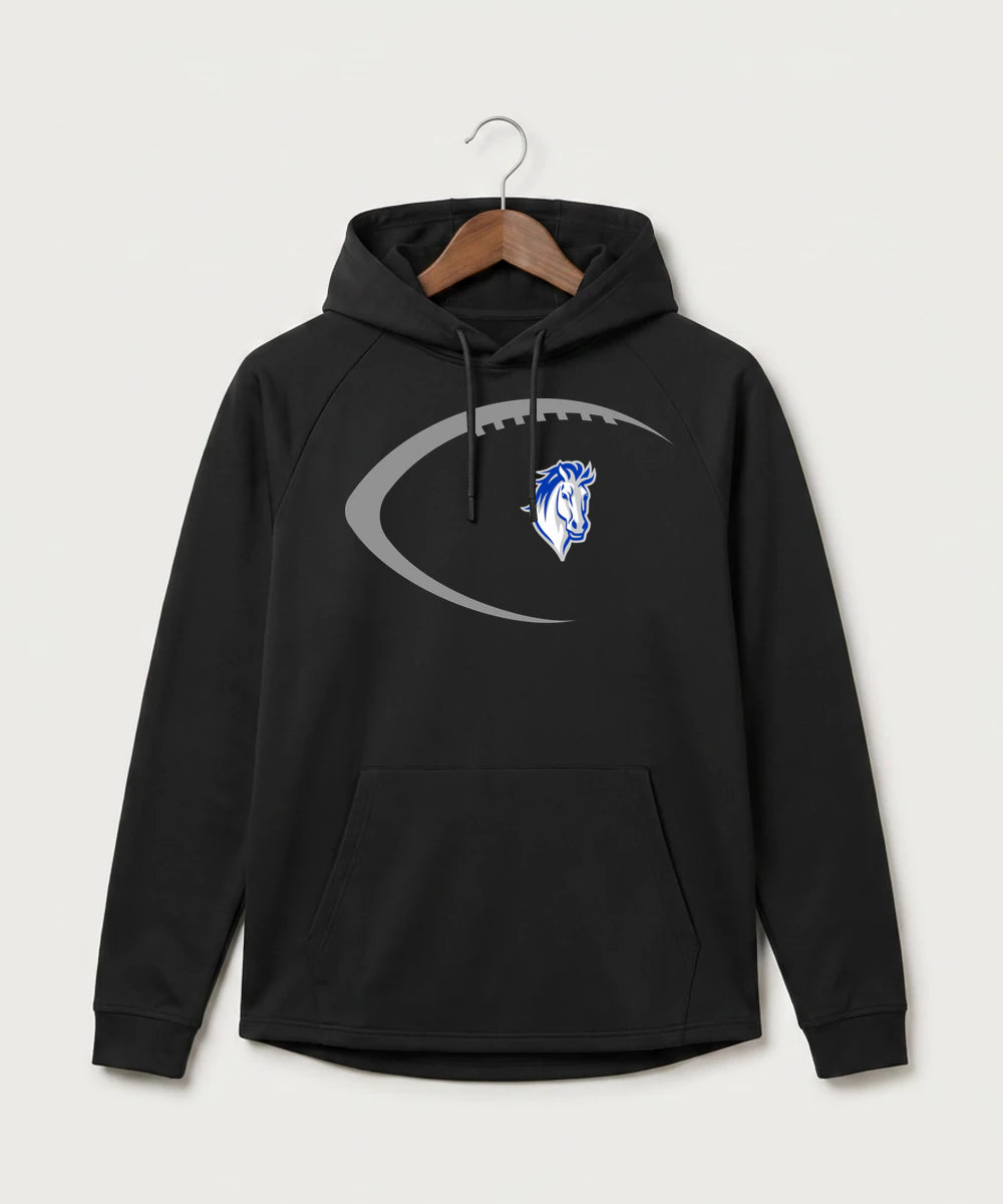Mora High School Football (Boys) - Black Hoodie - Full Front