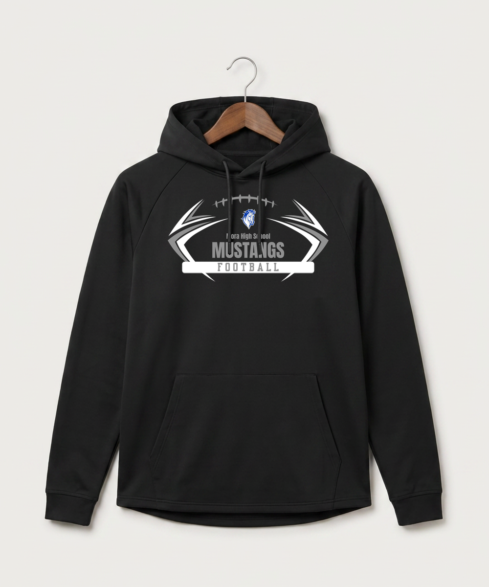 Mora High School Football (Boys) - Black Hoodie - Full Front