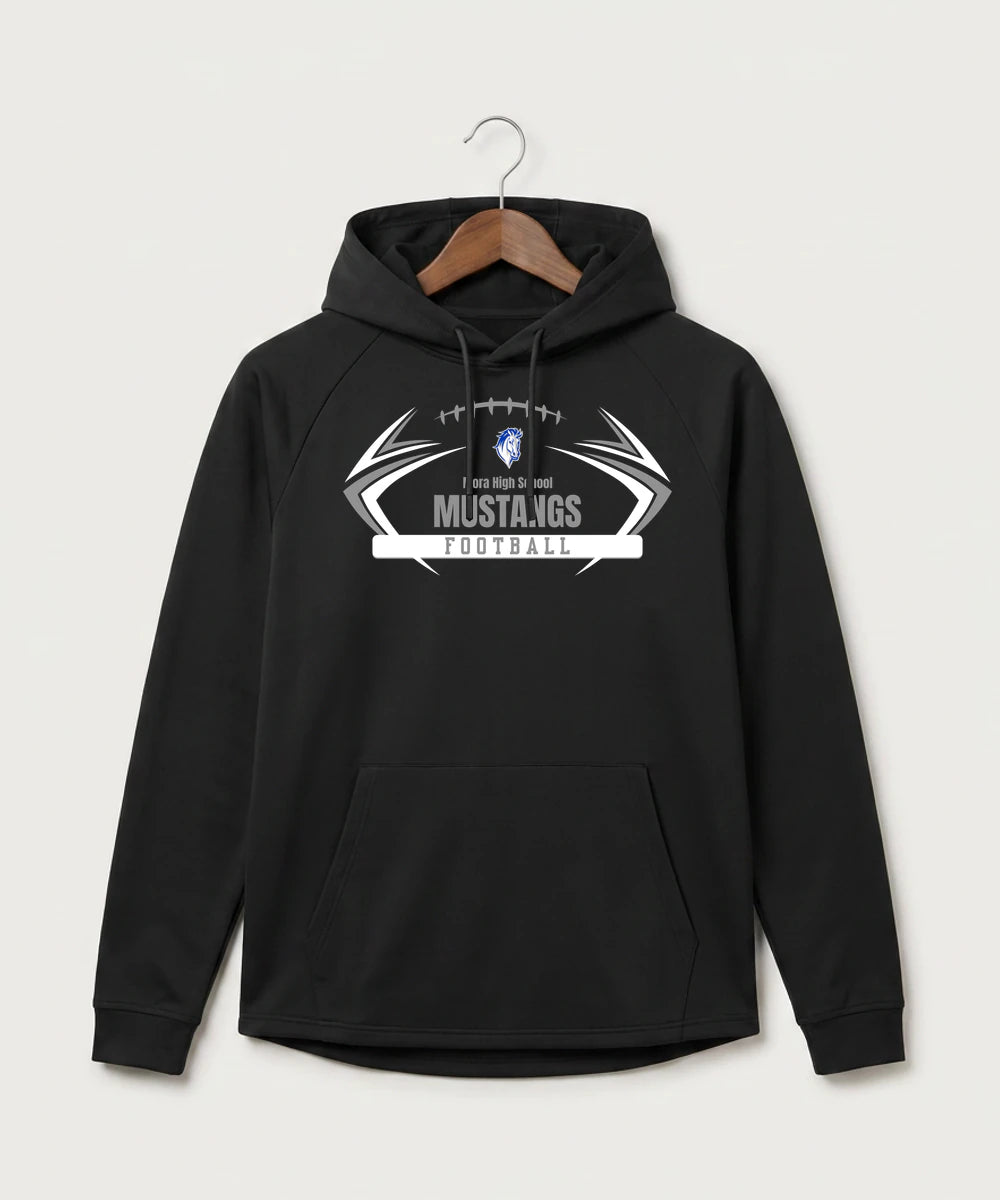 Mora High School Football (Boys) - Black Hoodie - Full Front