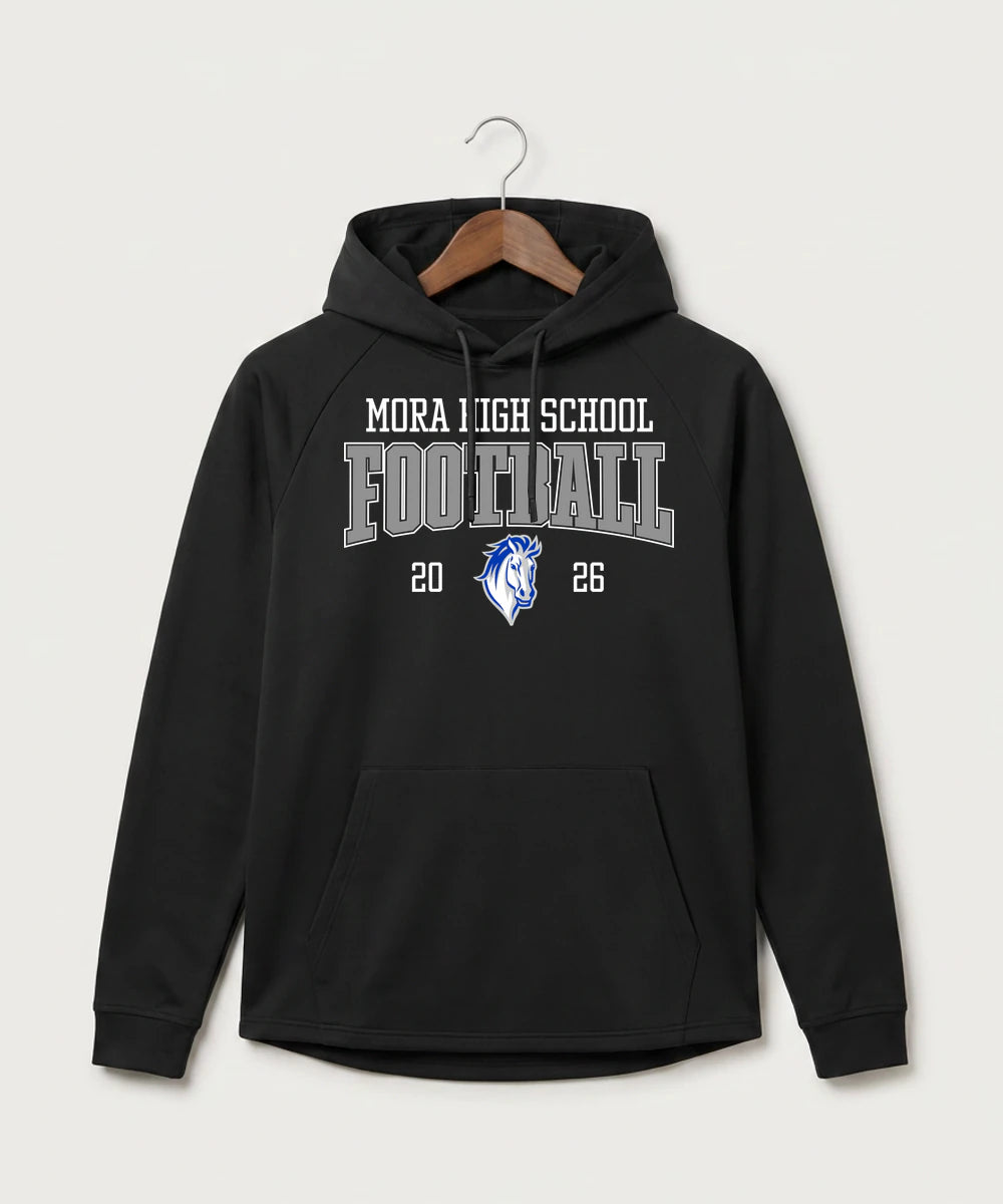 Mora High School Football (Boys) - Black Hoodie - Full Front