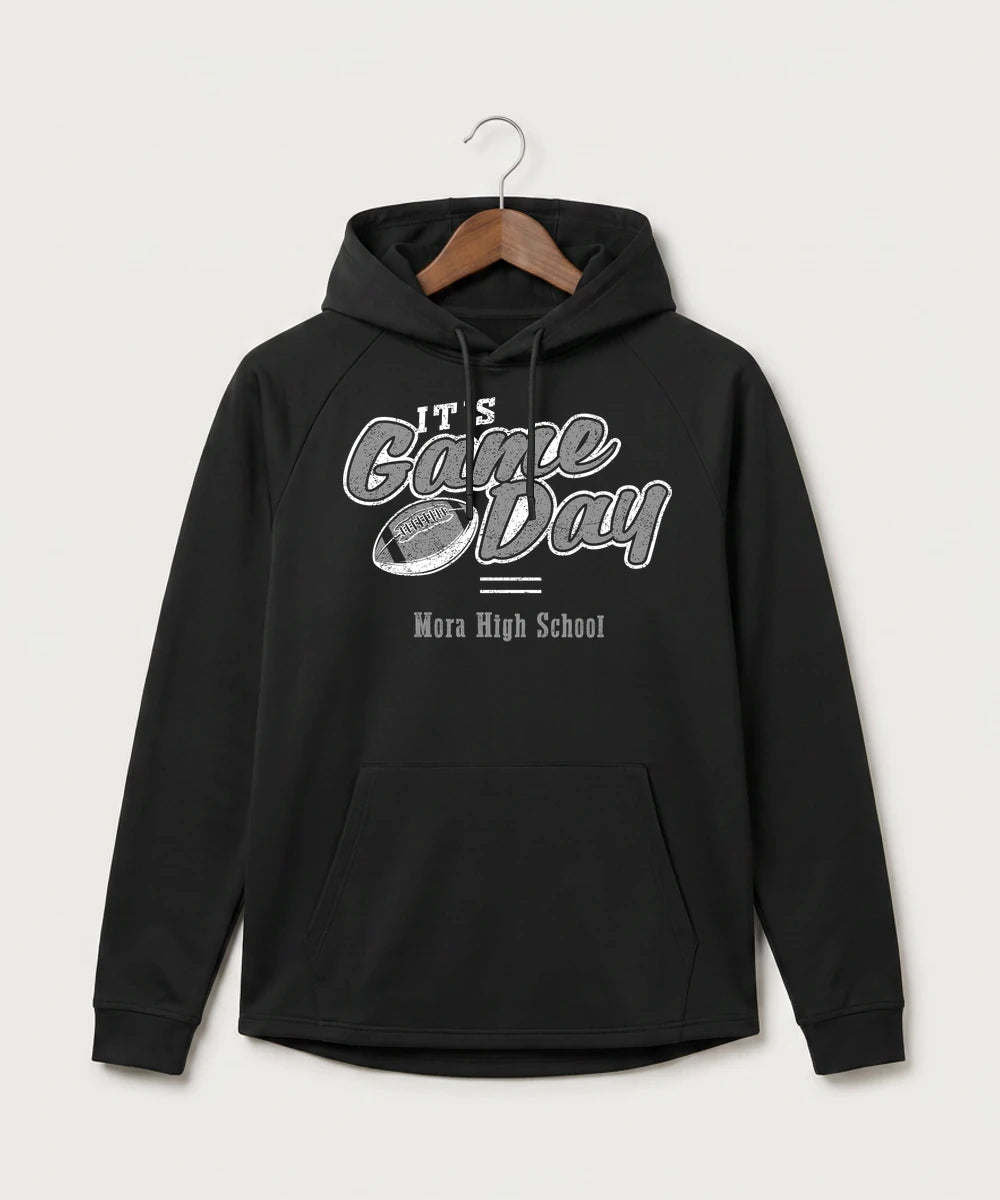 Mora High School Football (Boys) - Black Hoodie - Full Front