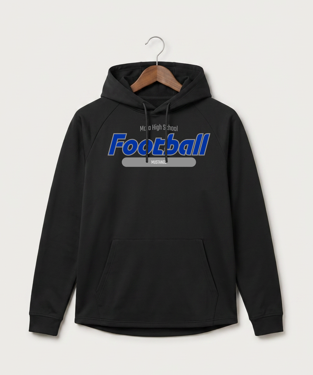 Mora High School Football (Boys) - Black Hoodie - Full Front