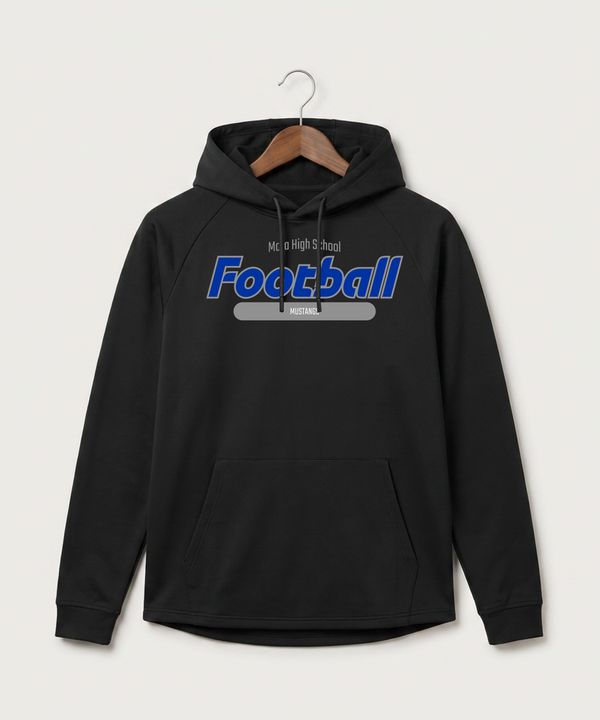 Mora High School Football (Boys) - Black Hoodie - Full Front