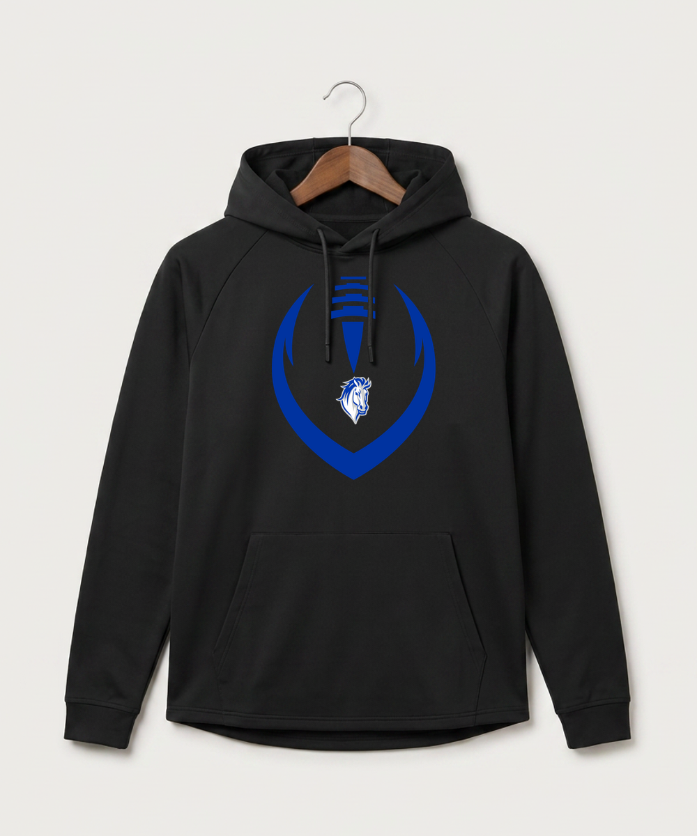 Mora High School Football (Boys) - Black Hoodie - Full Front