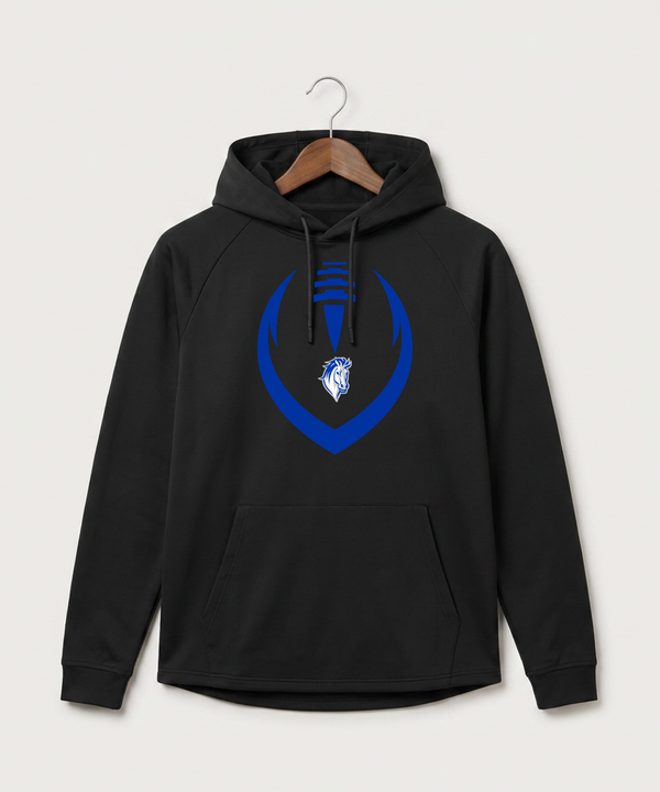 Mora High School Football (Boys) - Black Hoodie - Full Front