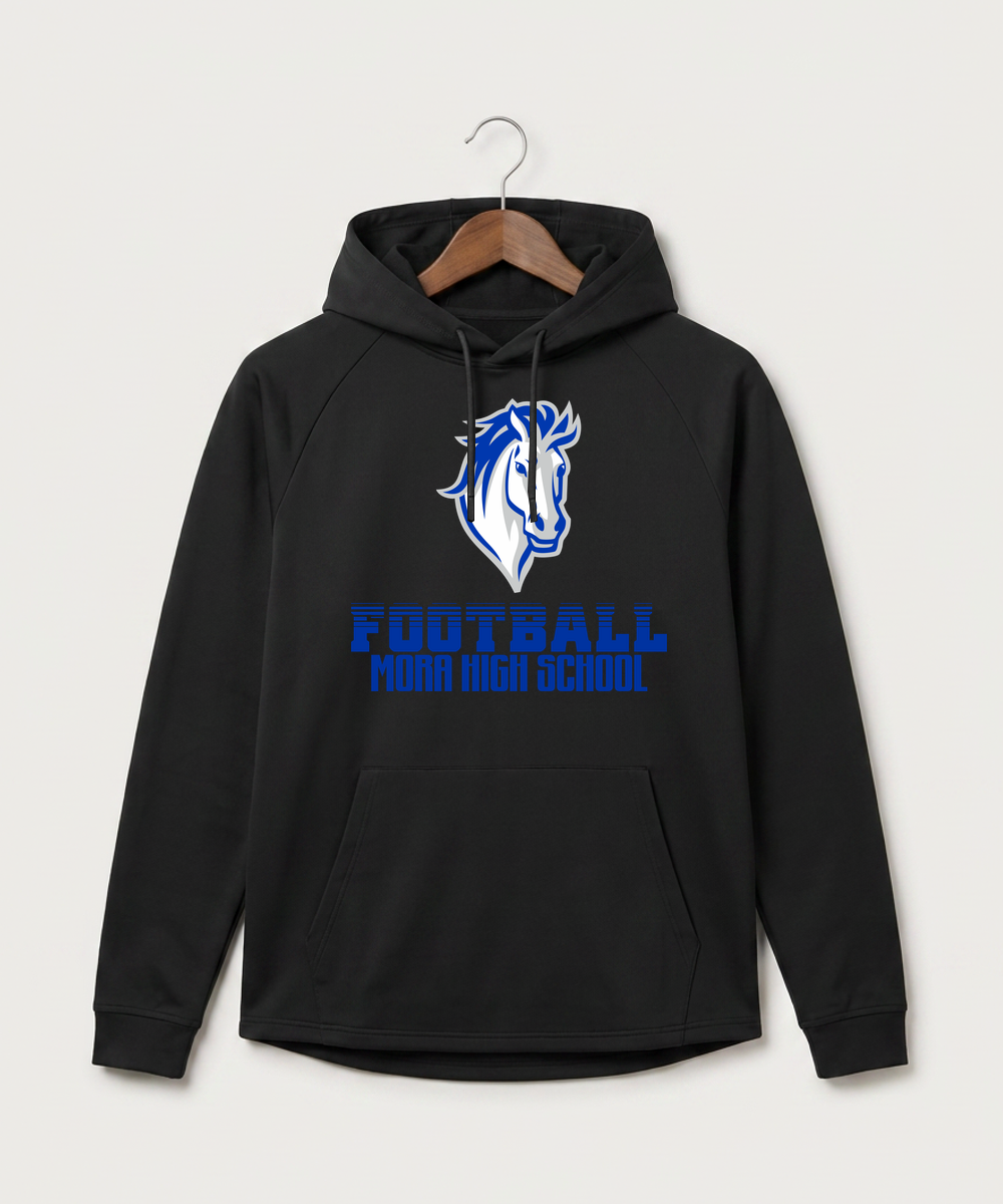 Mora High School Football (Boys) - Black Hoodie - Full Front