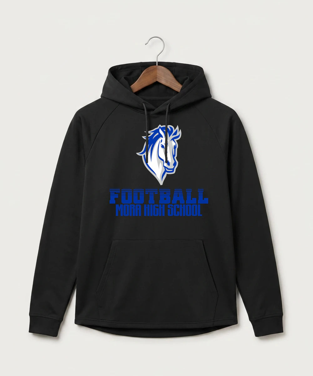 Mora High School Football (Boys) - Black Hoodie - Full Front