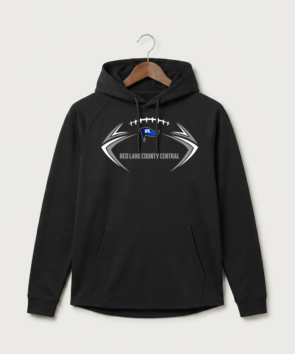 Red Lake County Central Football (Boys) - Black Hoodie - Full Front