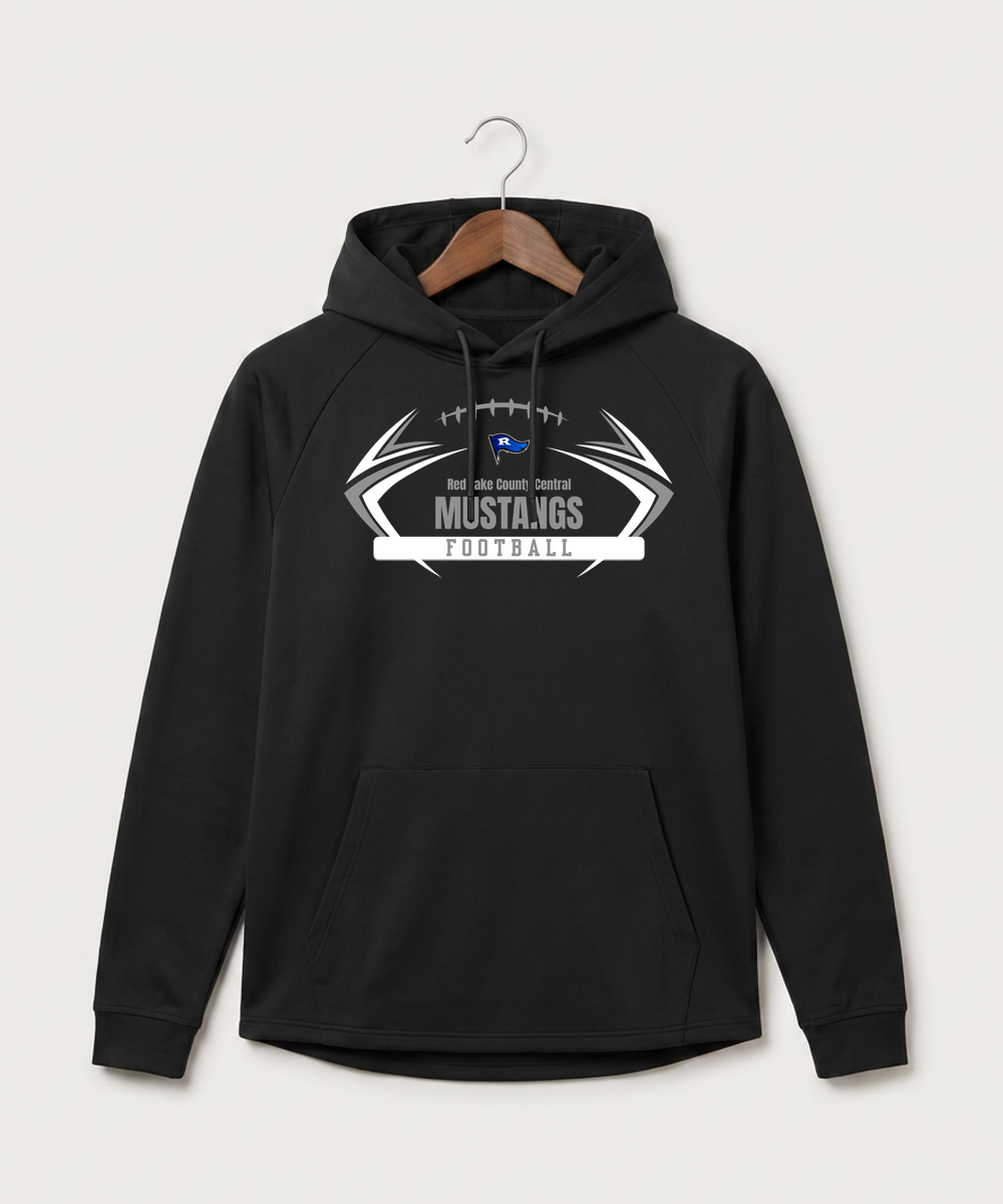 Red Lake County Central Football (Boys) - Black Hoodie - Full Front