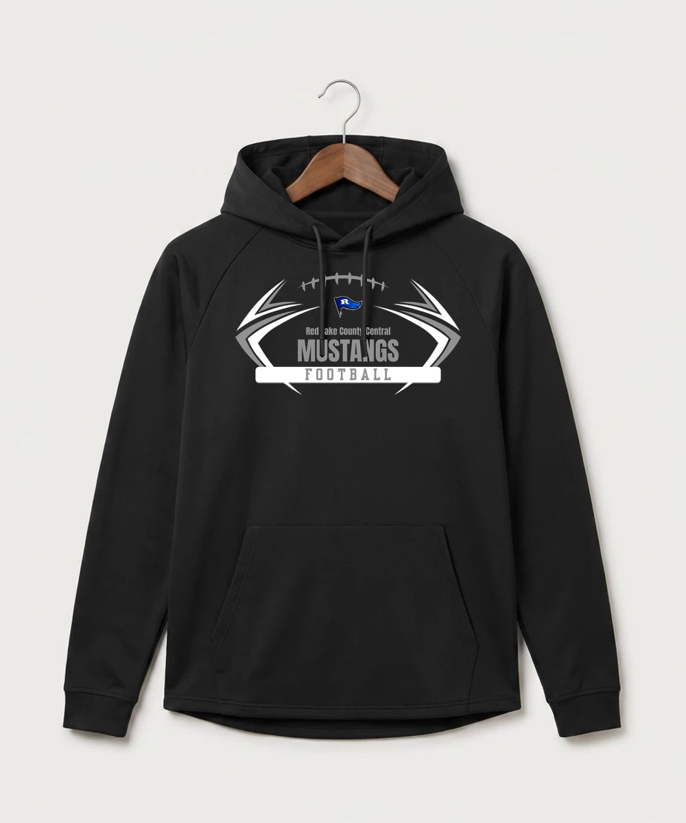 Red Lake County Central Football (Boys) - Black Hoodie - Full Front