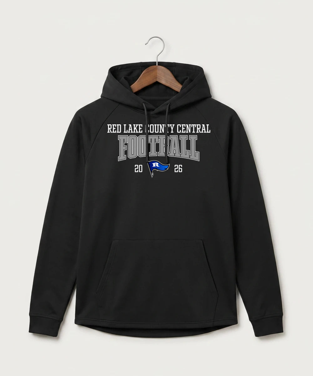 Red Lake County Central Football (Boys) - Black Hoodie - Full Front
