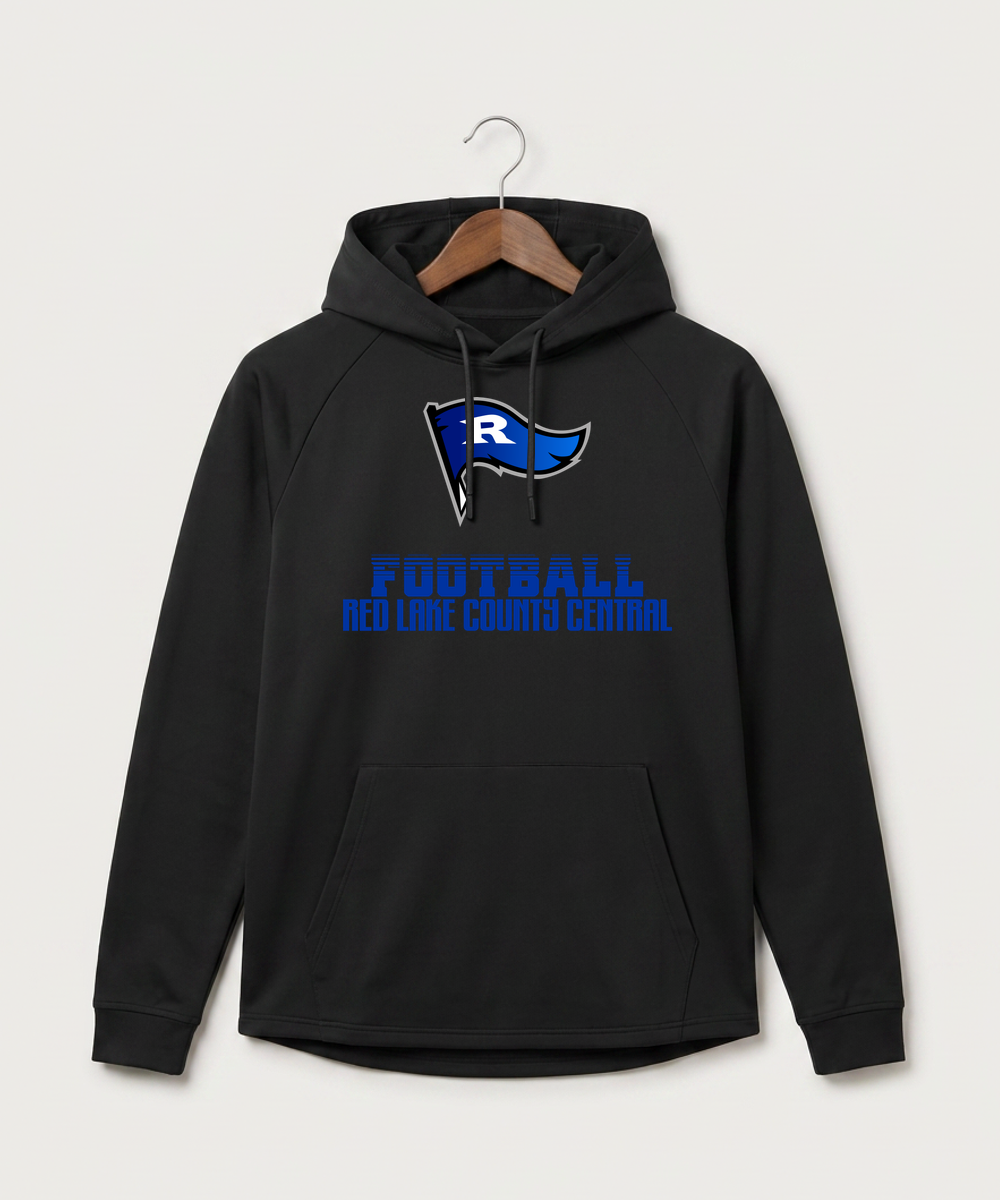 Red Lake County Central Football (Boys) - Black Hoodie - Full Front